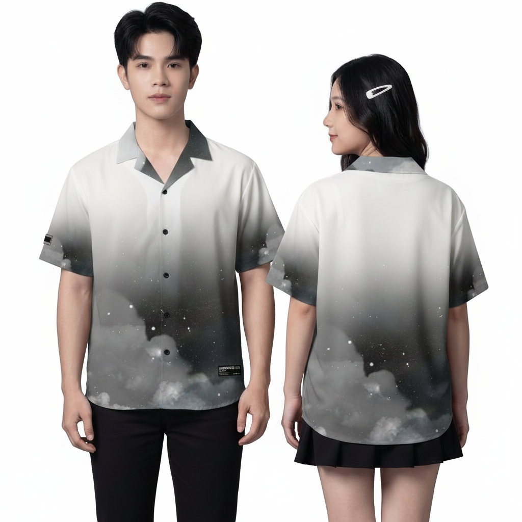 SƠ MI HỌA TIẾT GALAXY ĐEN-0